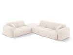 Ecksofa Nolio 4-Sitzer linksseitig aus Chenille-Stoff, hellbeige