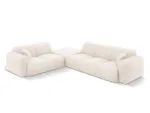 Ecksofa Nolio 4-Sitzer linksseitig aus Chenille-Stoff, hellbeige