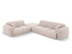 Ecksofa Nolio 4-Sitzer linksseitig aus Chenille-Stoff, beige