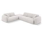 Ecksofa Nolio 4-Sitzer linksseitig aus Chenille-Stoff, hellgrau