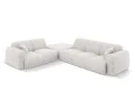 Ecksofa Nolio 4-Sitzer linksseitig aus Chenille-Stoff, hellgrau