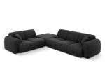 Ecksofa Nolio 4-Sitzer linksseitig aus Chenille-Stoff, schwarz