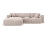 Ecksofa Nolio 4-Sitzer linksseitig aus Chenille-Stoff, beige, ohne Schlaffunktion