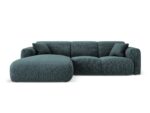 Ecksofa Nolio 4-Sitzer linksseitig aus Chenille-Stoff, petrol, ohne Schlaffunktion