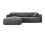 Ecksofa Nolio 4-Sitzer linksseitig aus Chenille-Stoff, grau, ohne Schlaffunktion