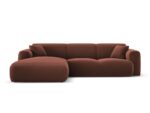 Ecksofa Nolio 4-Sitzer linksseitig aus Samt, cuoio, ohne Schlaffunktion