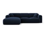 Ecksofa Nolio 4-Sitzer linksseitig aus Samt, königsblau, ohne Schlaffunktion