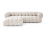 Ecksofa Koge 5-Sitzer linksseitig aus Chenille, hellbeige
