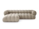 Ecksofa Koge 5-Sitzer linksseitig aus Chenille, beige
