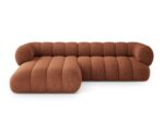 Ecksofa Koge 5-Sitzer linksseitig aus Chenille, terrakotta