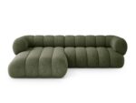 Ecksofa Koge 5-Sitzer linksseitig aus Chenille, grün