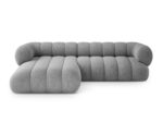 Ecksofa Koge 5-Sitzer linksseitig aus Chenille, hellgrau