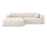 Ecksofa Nolio 4-Sitzer linksseitig, 235 cm, aus Chenille-Stoff, hellbeige, ohne Schlaffunktion