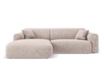 Ecksofa Nolio 4-Sitzer linksseitig, 235 cm, aus Chenille-Stoff, beige, ohne Schlaffunktion