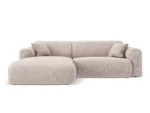Ecksofa Nolio 4-Sitzer linksseitig, 235 cm, aus Chenille-Stoff, beige, ohne Schlaffunktion