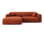 Ecksofa Nolio 4-Sitzer linksseitig, 235 cm, aus Chenille-Stoff, terrakotta, ohne Schlaffunktion