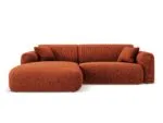 Ecksofa Nolio 4-Sitzer linksseitig, 235 cm, aus Chenille-Stoff, terrakotta, ohne Schlaffunktion