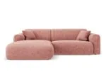 Ecksofa Nolio 4-Sitzer linksseitig, 235 cm, aus Chenille-Stoff, rosa, ohne Schlaffunktion