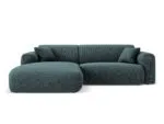 Ecksofa Nolio 4-Sitzer linksseitig, 235 cm, aus Chenille-Stoff, petrol, ohne Schlaffunktion