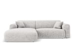 Ecksofa Nolio 4-Sitzer linksseitig, 235 cm, aus Chenille-Stoff, hellgrau, ohne Schlaffunktion