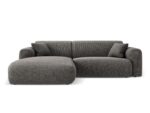 Ecksofa Nolio 4-Sitzer linksseitig, 235 cm, aus Chenille-Stoff, grau, ohne Schlaffunktion