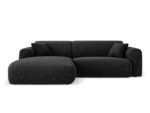 Ecksofa Nolio 4-Sitzer linksseitig, 235 cm, aus Chenille-Stoff, schwarz, ohne Schlaffunktion