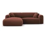 Ecksofa Nolio 4-Sitzer linksseitig, 235 cm, aus Samt, cuoio, ohne Schlaffunktion