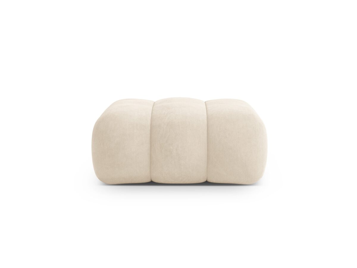 Polsterhocker Koge 1-Sitzer aus Samt, hellbeige