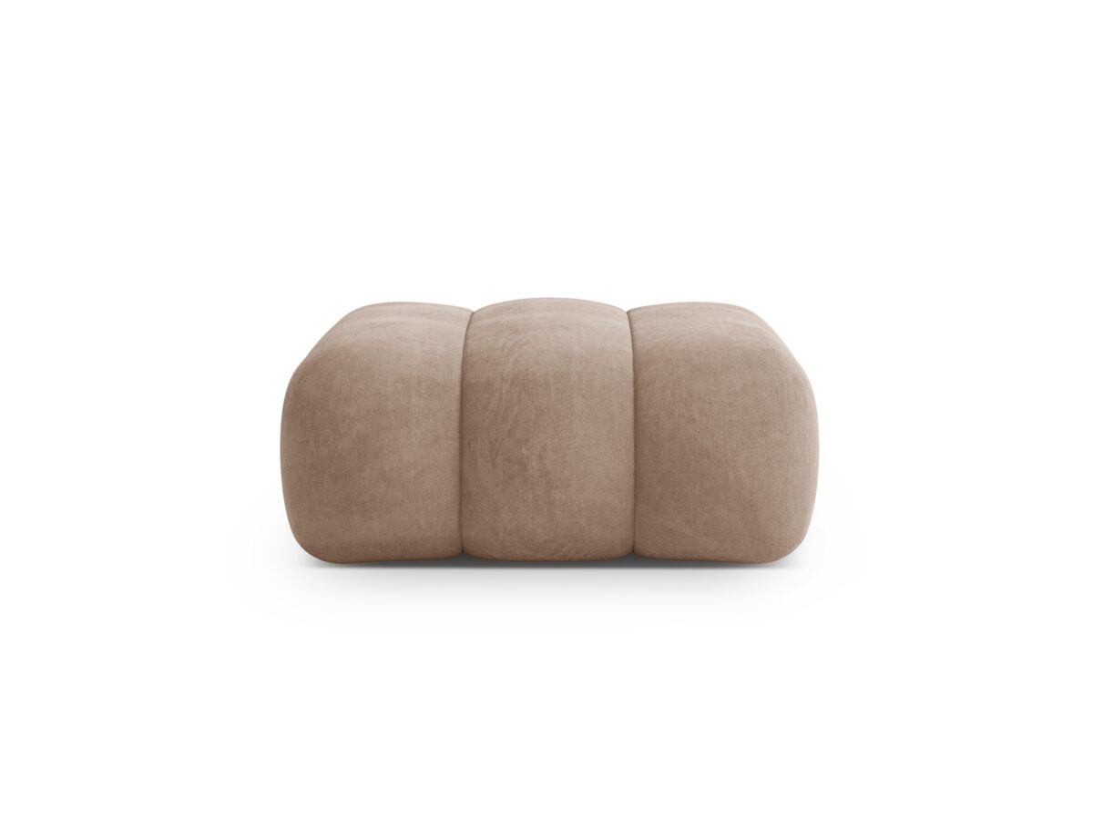 Polsterhocker Koge 1-Sitzer aus Samt, beige