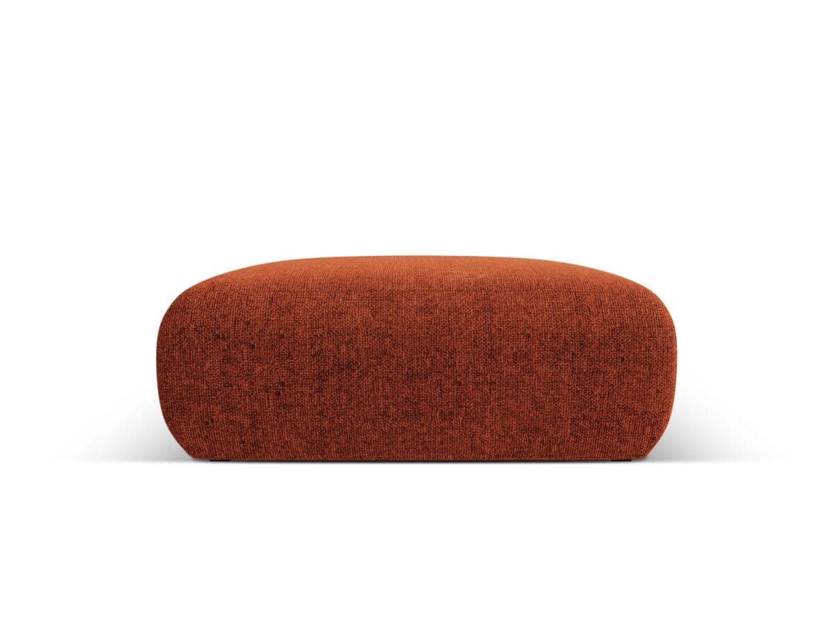 Polsterhocker Nolio 2-Sitzer aus Chenille-Stoff, terrakotta