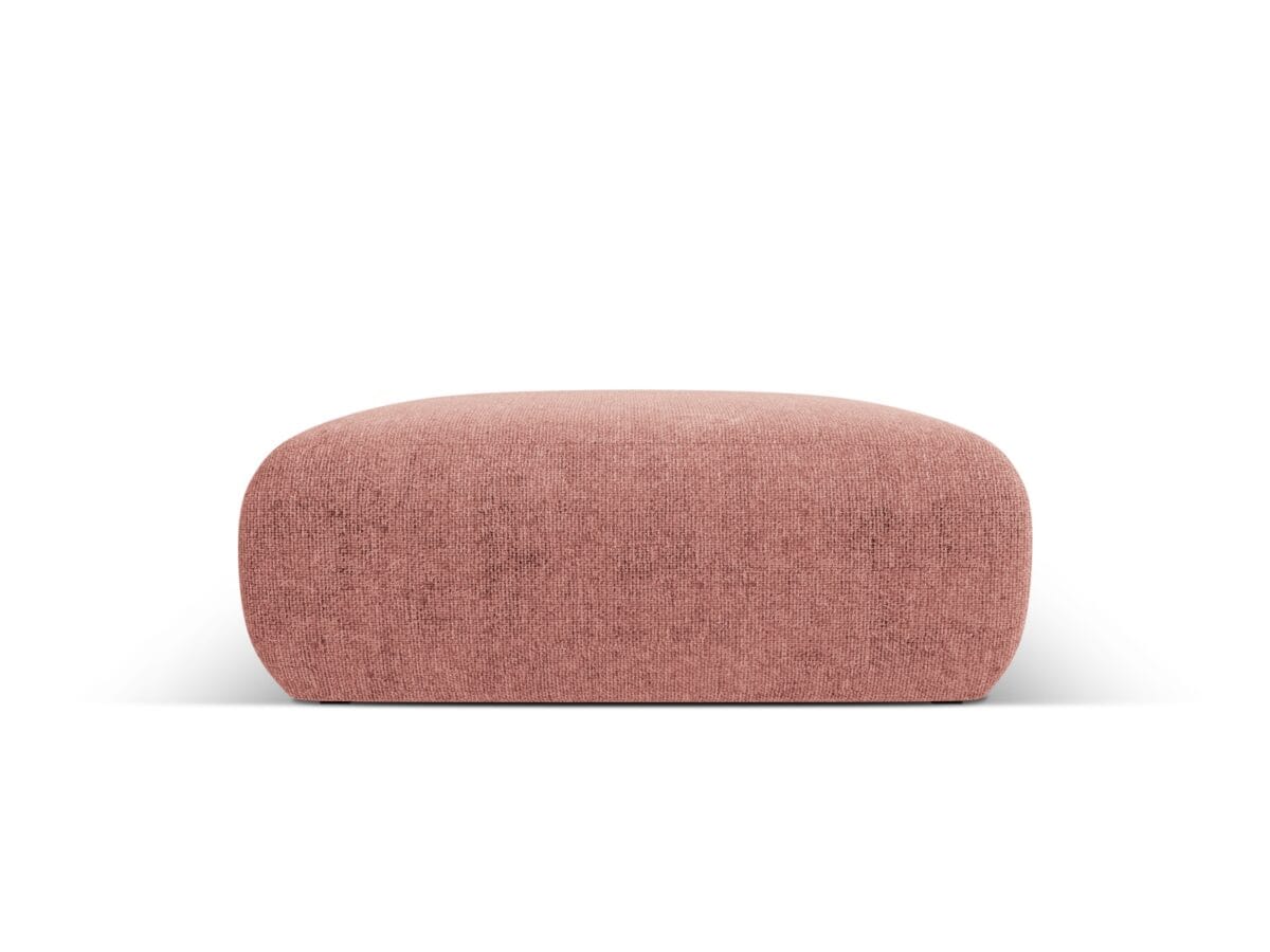 Polsterhocker Nolio 2-Sitzer aus Chenille-Stoff, rosa
