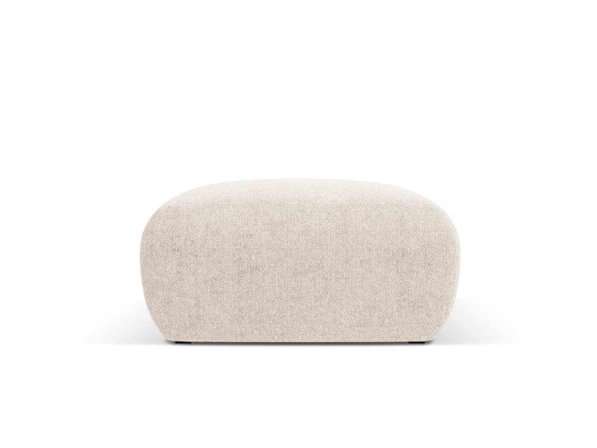Polsterhocker Nolio 1-Sitzer aus Chenille-Stoff, hellbeige