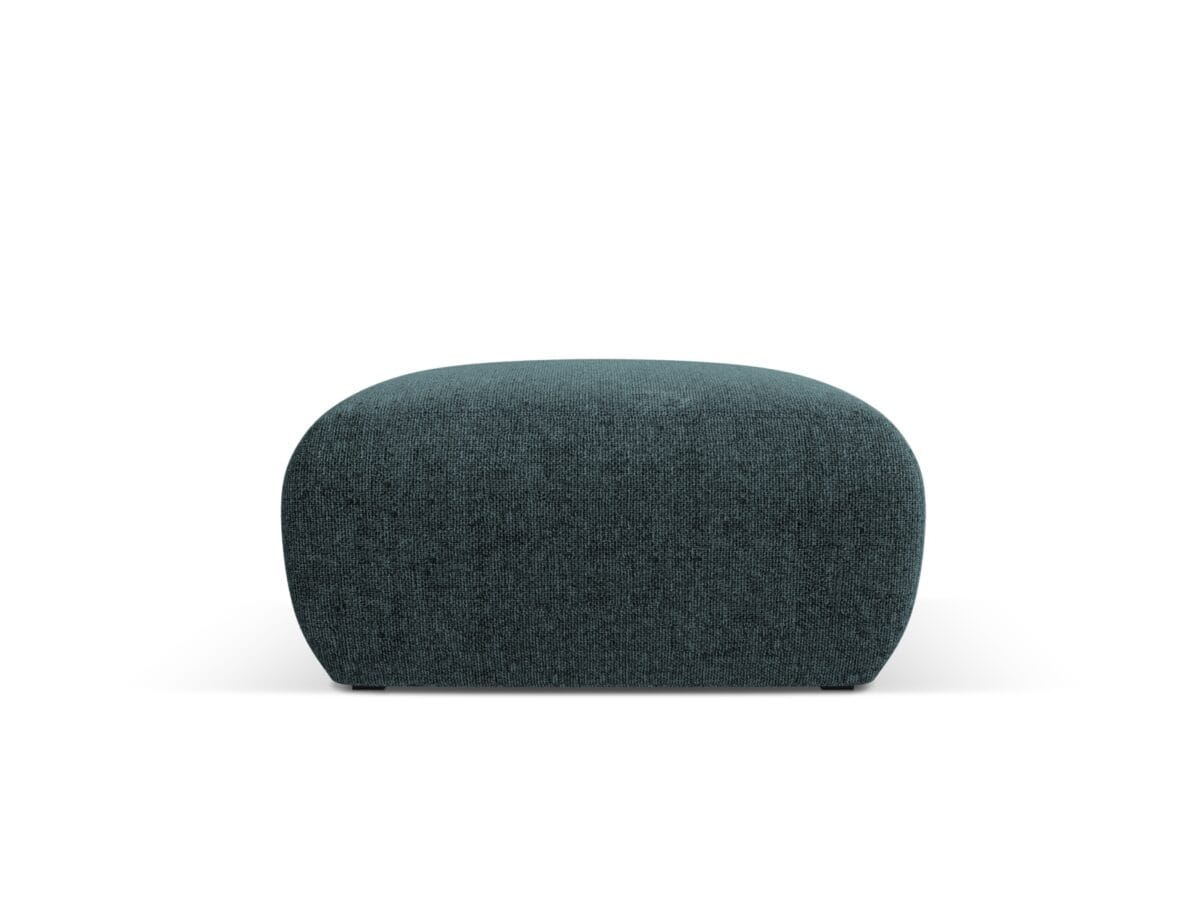 Polsterhocker Nolio 1-Sitzer aus Chenille-Stoff, petrol
