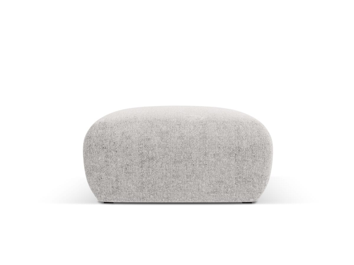 Polsterhocker Nolio 1-Sitzer aus Chenille-Stoff, hellgrau
