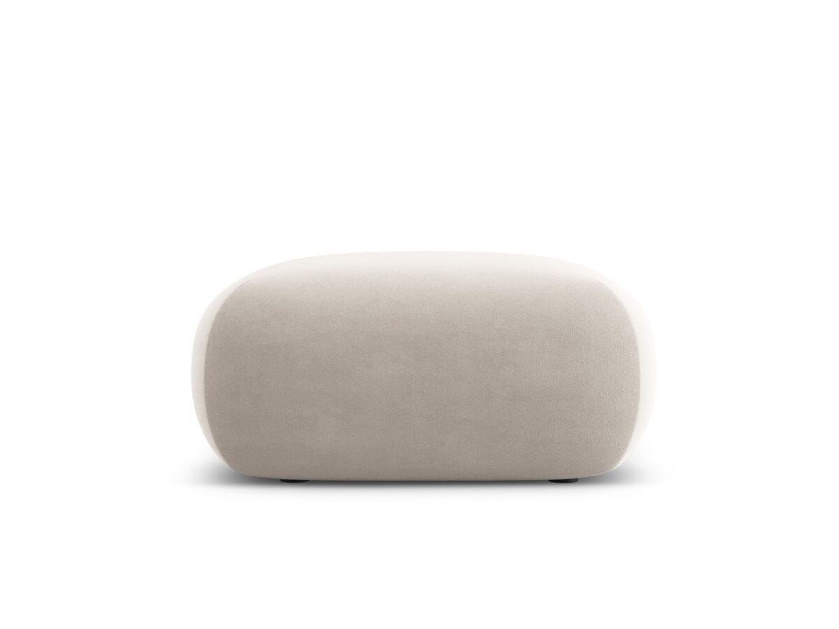 Polsterhocker Nolio 1-Sitzer aus Samt, hellbeige