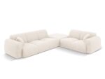 Ecksofa Nolio 4-Sitzer rechtsseitig aus Chenille-Stoff, hellbeige