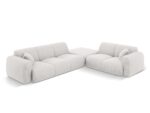 Ecksofa Nolio 4-Sitzer rechtsseitig aus Chenille-Stoff, hellgrau