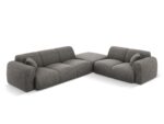 Ecksofa Nolio 4-Sitzer rechtsseitig aus Chenille-Stoff, grau