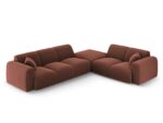 Ecksofa Nolio 4-Sitzer rechtsseitig aus Samt, cuoio