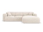 Ecksofa Nolio 4-Sitzer rechtsseitig aus Chenille-Stoff, hellbeige, ohne Schlaffunktion