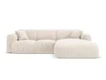 Ecksofa Nolio 4-Sitzer rechtsseitig aus Chenille-Stoff, hellbeige, ohne Schlaffunktion