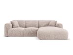 Ecksofa Nolio 4-Sitzer rechtsseitig aus Chenille-Stoff, beige, ohne Schlaffunktion
