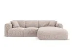 Ecksofa Nolio 4-Sitzer rechtsseitig aus Chenille-Stoff, beige, ohne Schlaffunktion