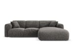 Ecksofa Nolio 4-Sitzer rechtsseitig aus Chenille-Stoff, grau, ohne Schlaffunktion
