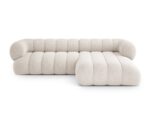 Ecksofa Koge 5-Sitzer rechtsseitig aus Chenille, hellbeige