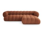 Ecksofa Koge 5-Sitzer rechtsseitig aus Chenille, terrakotta
