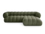 Ecksofa Koge 5-Sitzer rechtsseitig aus Chenille, grün