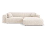 Ecksofa Nolio 4-Sitzer rechtsseitig, 235 cm, aus Chenille-Stoff, hellbeige, ohne Schlaffunktion
