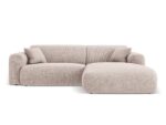 Ecksofa Nolio 4-Sitzer rechtsseitig, 235 cm, aus Chenille-Stoff, beige, ohne Schlaffunktion