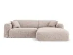 Ecksofa Nolio 4-Sitzer rechtsseitig, 235 cm, aus Chenille-Stoff, beige, ohne Schlaffunktion